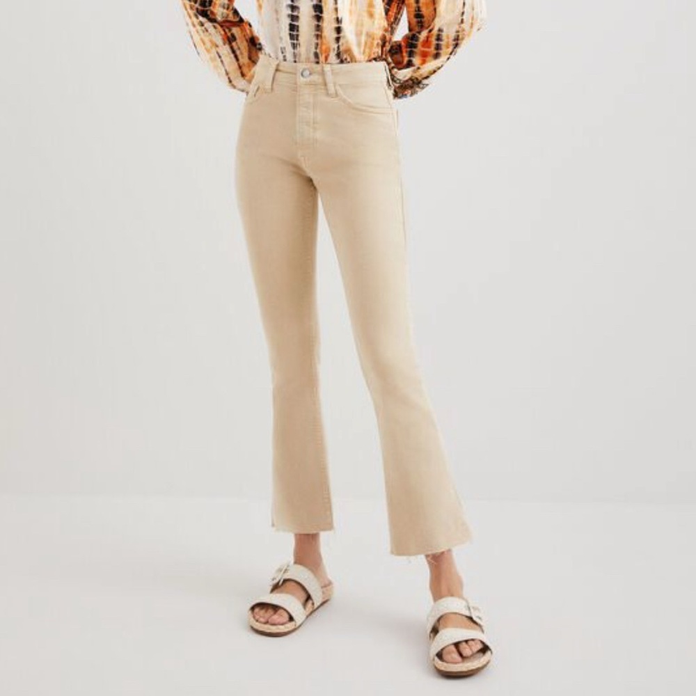 NWOT Desigual Beige Marlon Flared Cropped Jeans, Size 30 (EU 40)